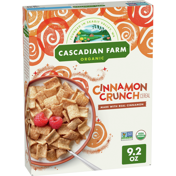 Cereal Cascadian Farm Organic Cinnamon Crunch Cereal, Whole Grain Cereal hero