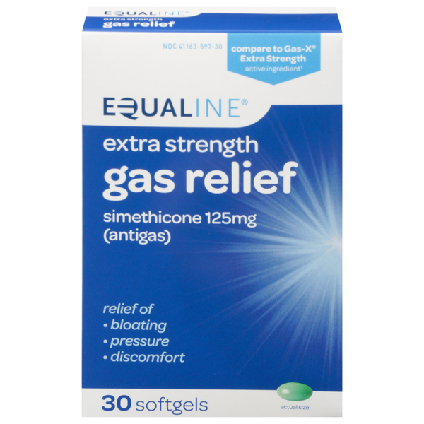 Digestion Equaline Gas Relief, Extra Strength, 125 mg, Softgels hero