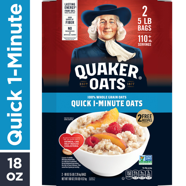 Hot Cereal & Pancake Mixes Quaker Oats Quick 1-Minute Oatmeal hero