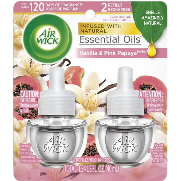 Air Fresheners Air Wick® Plug in Scented Oil Refill, Vanilla and Pink Papaya, Air Freshener hero