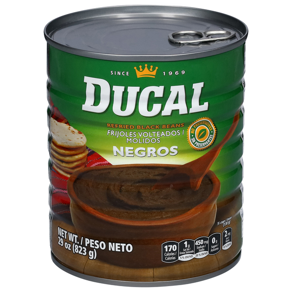 Canned Meat, Seafood & Beans Ducal Black Beans, Refried hero