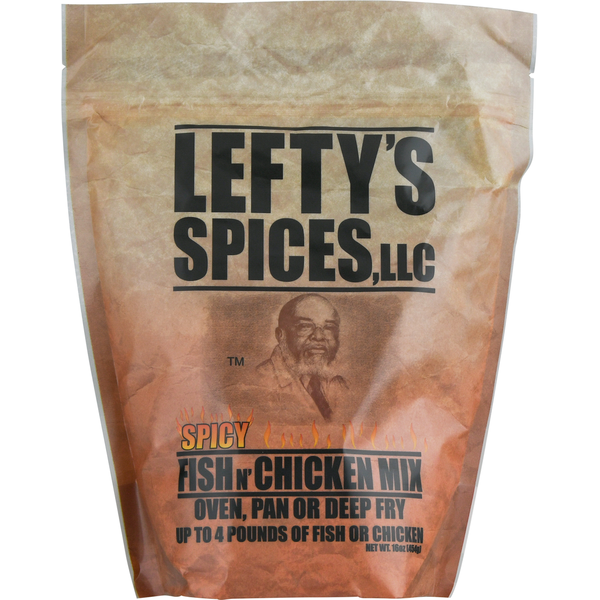 Marinades & Meat Preparation Lefty's Spices Fish N’ Chicken Mix, Spicy hero