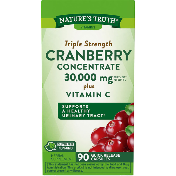 Vitamins & Supplements Nature's Truth Cranberry Concentrate 30,000 mg plus Vitamin C, Capsules hero