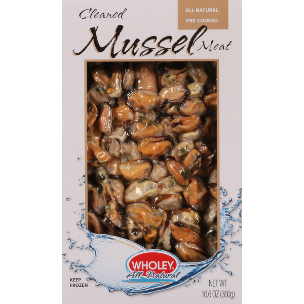 Packaged Seafood Wholey Mussel Meat, Cleaned hero