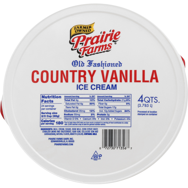 Ice Cream & Ice Prairie Farms Ice Cream, Country Vanilla, Old Fashioned hero