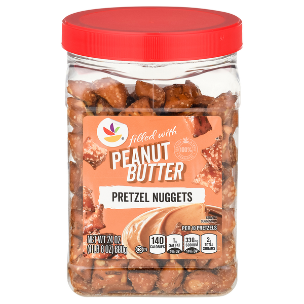 Chips & Pretzels Store Brand Pretzel Nuggets, Filled with Peanut Butter hero