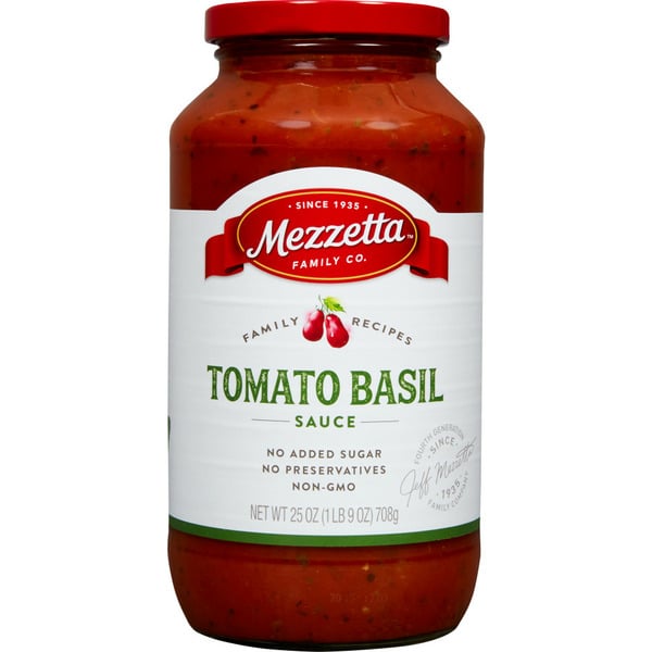 Pasta Sauce Mezzetta Family Recipes Tomato Basil Sauce hero