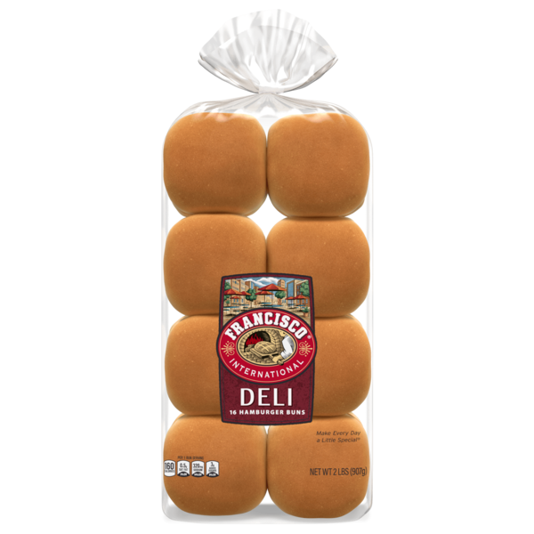 Buns & Rolls Francisco International, 16 count, Deli Hamburger Buns hero