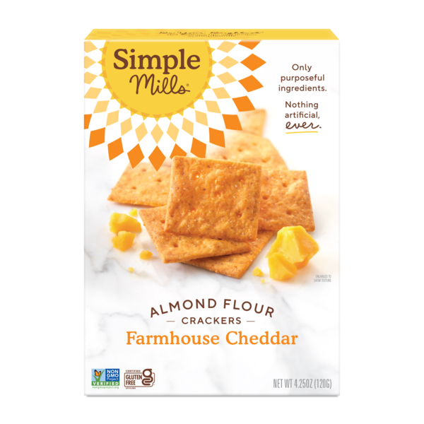 Crackers Simple Mills  Almond Flour Crackers, Farmhouse Cheddar hero