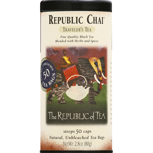 Tea The Republic of Tea Black Tea, Republic Chai, Bags hero