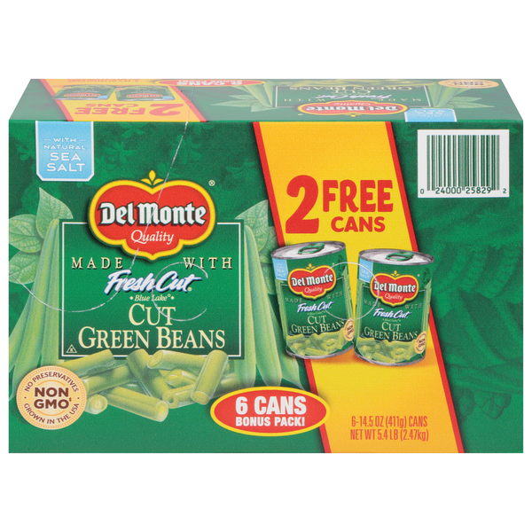 Del Monte Green Beans, Fresh Cut, Bonus Pack hero