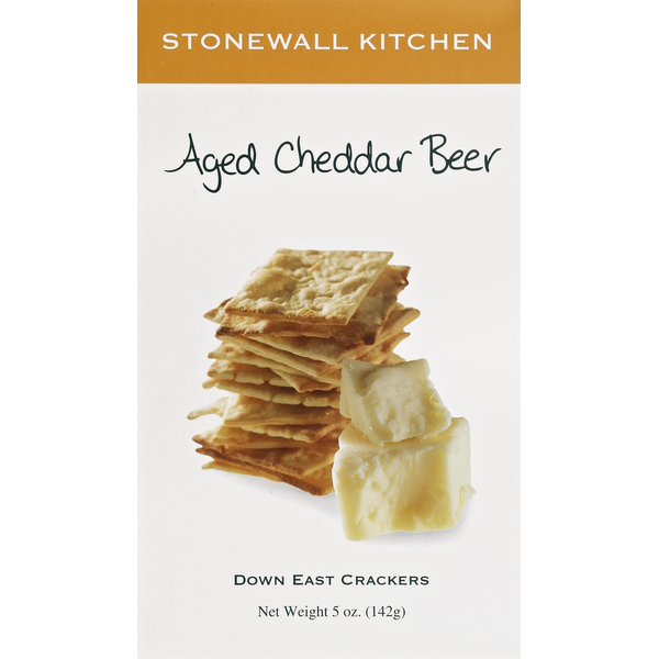 Crackers Stonewall Kitchen Crackers, Down East, Aged Cheddar Beer hero