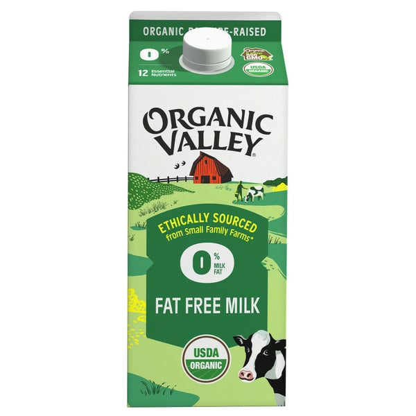 Milk Organic Valley Ultra Pasteurized 0% Fat Milk hero