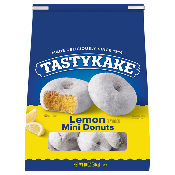 Cookies & Cakes Tastykake Donuts, Lemon Flavored, Mini hero