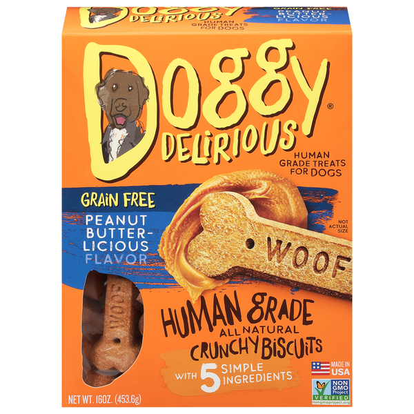 Dog Food & Care Doggy Delirious Treats for Dogs, Peanut Butterlicious Flavor, Grain Free hero