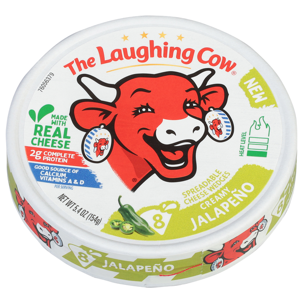 Packaged Cheese The Laughing Cow Spreadable Cheese Wedges, Creamy Jalapeno hero