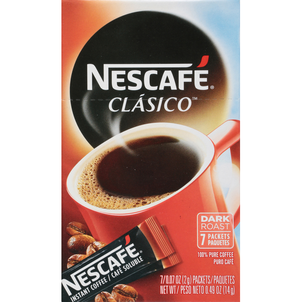 Beverages NESCAFÉ Coffee, Instant, 100% Pure, Dark Roast, Packets hero