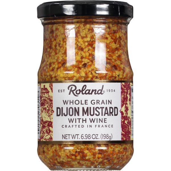 Condiments Roland Foods Dijon Mustard, with Wine, Whole Grain hero