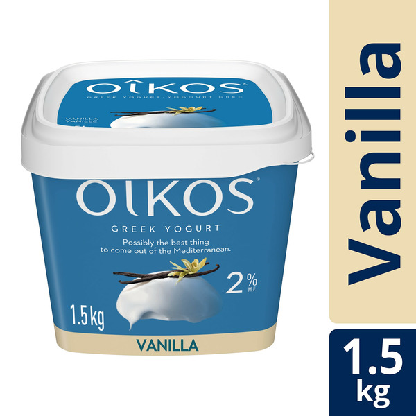 Yogurt Oikos Greek Yogurt, Vanilla Flavour, 2% M.F., Value Tub hero