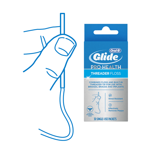 Oral Hygiene Oral-B Glide Pro-Health Threader Dental Floss for Bridges, Braces and Implants hero