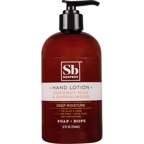 Hand Care Soapbox Hand Lotion, Deep Moisture, Coconut Milk & Sandalwood hero