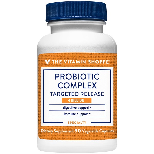 Probiotics The Vitamin Shoppe Probiotic Complex - 4 Billion CFUs - Targeted Release (90 Vegetarian Capsules) hero