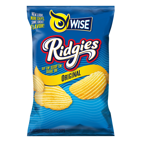 Chips & Pretzels Wise Ridgies Potato Chips, Original hero