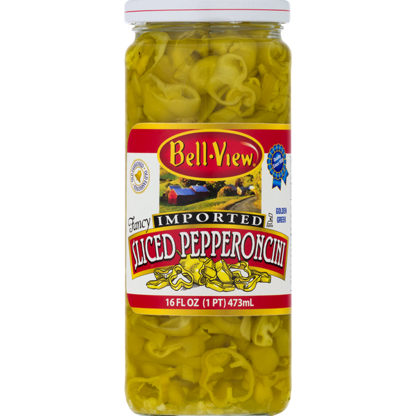 Canned & Jarred Vegetables Bell-View Pepperoncini, Golden Greek, Sliced hero