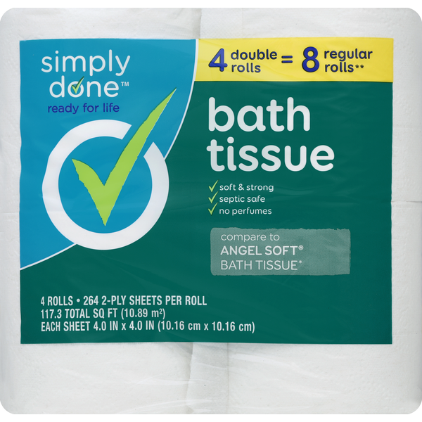 Paper Goods Simply Done Bath Tissue 4 Double Rolls hero