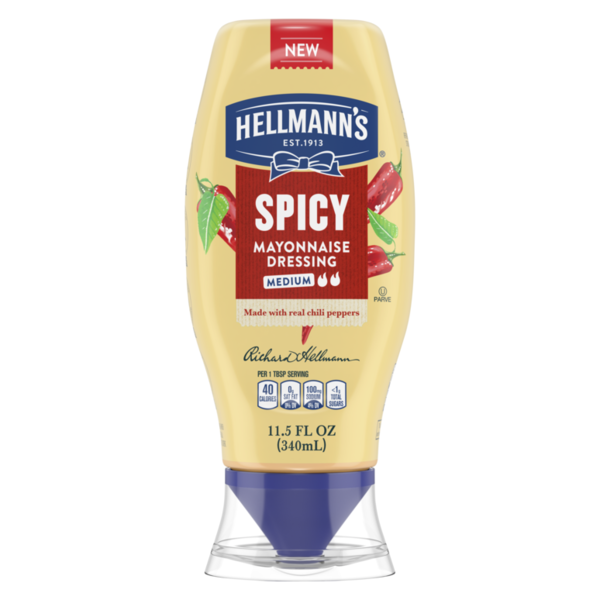 Spreads Hellmann's Spicy Mayonnaise Dressing Squeeze Bottle hero