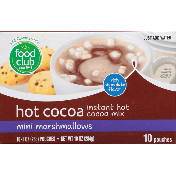 Cocoa & Drink Mixes Food Club Hot Cocoa, Instant, Mini Marshmallows hero