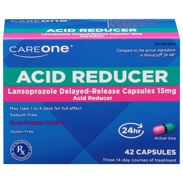 Digestion CareOne Acid Reducer Lansprazole Delayed-Release Capsules hero