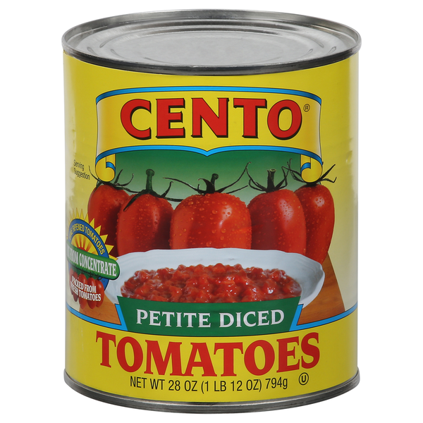 Canned & Jarred Vegetables Cento Tomatoes, Petite, Diced hero