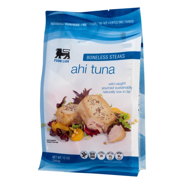 Frozen Fish Food Lion Ahi Tuna, Boneless, Steaks, Bag hero