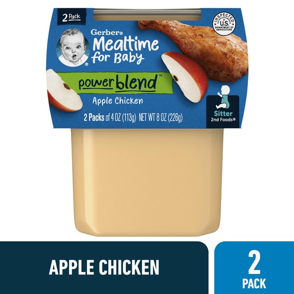 Baby Food & Formula Gerber Apples & Chicken Nutritious Dinner 2nd Foods hero