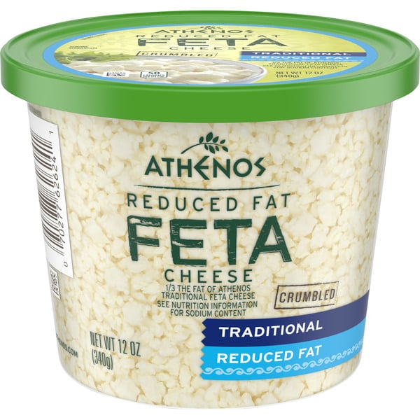 Packaged Cheese Athenos Traditional Crumbled Feta Cheese with Reduced Fat hero