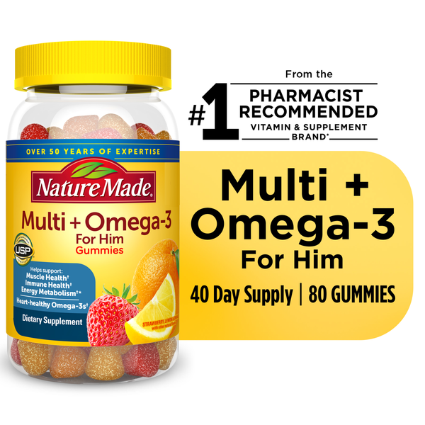 Vitamins & Supplements Nature Made Men's Multivitamin + Omega-3 Gummies hero