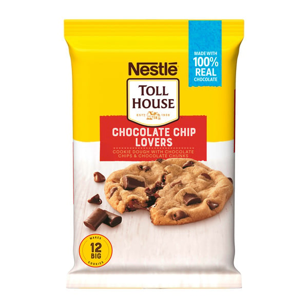 Refrigerated Dough & Biscuits Toll House Chocolate Chip Lovers Cookie Dough With Chocolate Chips & Chocolate Chunks hero