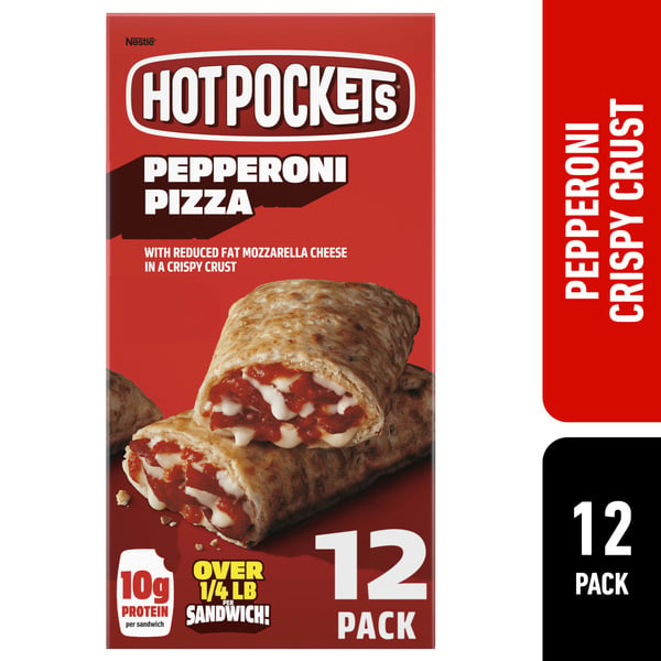 Frozen Meals Hot Pockets Pepperoni Pizza Crispy Crust Frozen Sandwiches hero