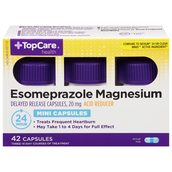 Digestion TopCare Esomeprazole Magnesium, 20 mg, Mini Capsules hero