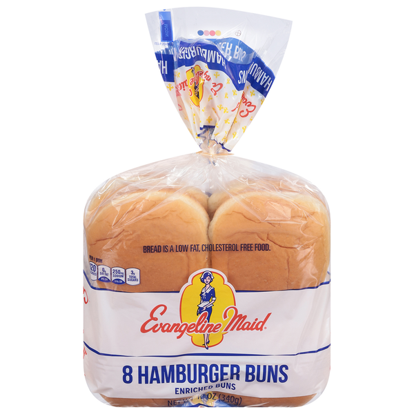 Buns & Rolls Evangeline Maid Enriched Hamburger Buns hero