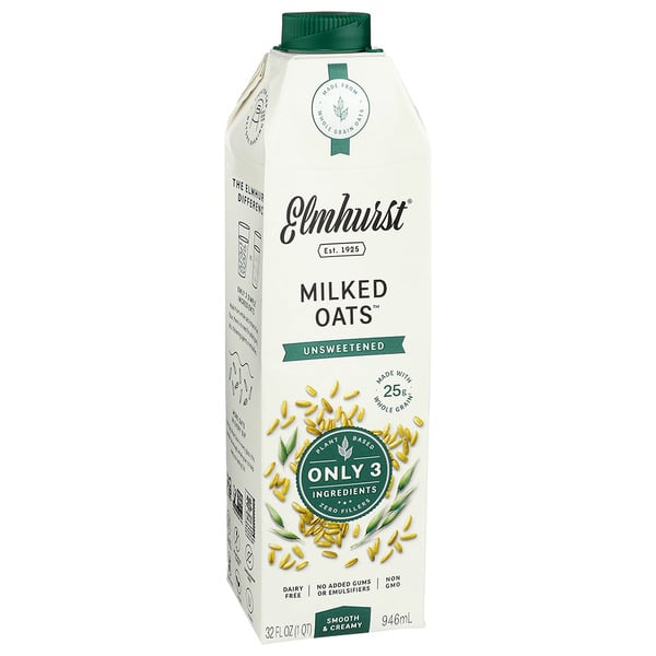 Dairy Alternatives Elmhurst Unsweetened Oat Milk hero