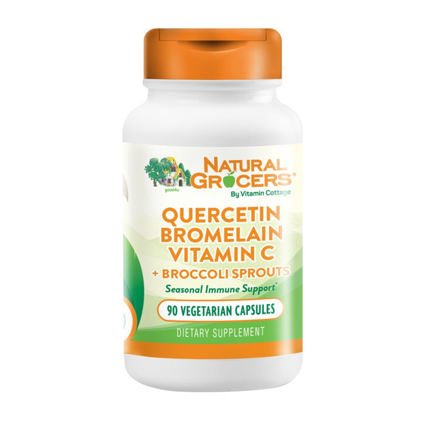 Dietary Supplements Natural Grocers Quercetin, Bromelain, Vitamin C & Broccoli Seed Extract Vegetarian Capsules hero