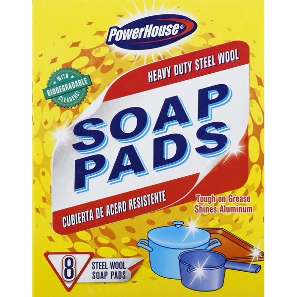 Body Lotions & Soap Power House Steel Wool, Heavy Duty, Soap Pads hero