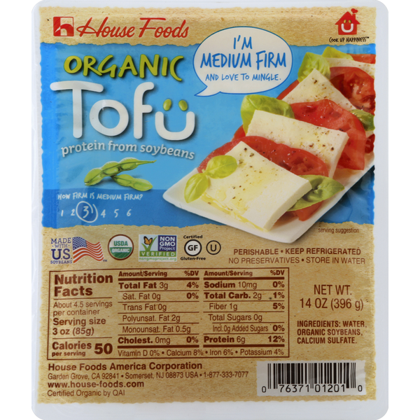 Tofu & Meat Alternatives House Foods Organic Medium Firm Tofu hero