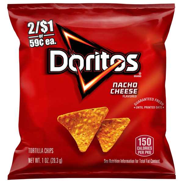 Chips & Pretzels Doritos Tortilla Chips, Nacho Cheese hero