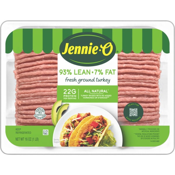 Poultry Counter Jennie-o Turkey Store Ground Turkey 93% Lean / 7% Fat - 1 Lb. Tray hero