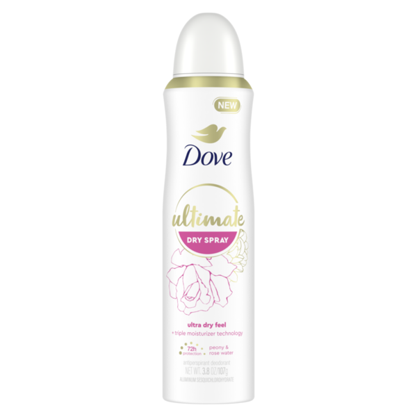 Deodorants Dove Ultimate Dry Spray Antiperspirant Peony & Rose Water hero