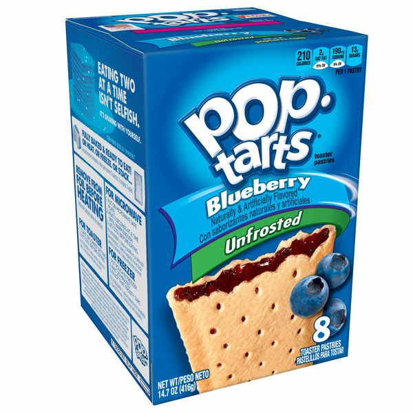 Breakfast Bars & Pastries Pop-Tarts Toaster Pastries, Breakfast Foods, Unfrosted Blueberry hero