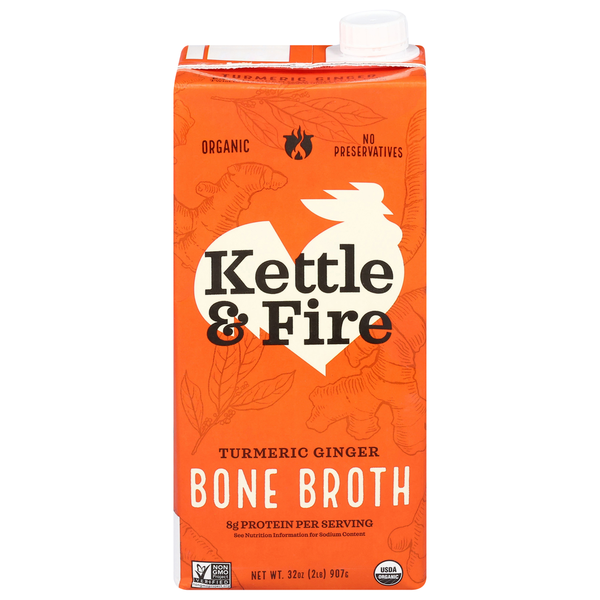 Soup, Broth & Bouillon Kettle & Fire Bone Broth, Organic, Turmeric Ginger hero